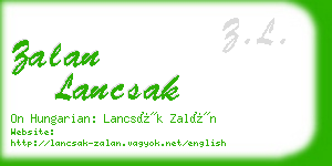 zalan lancsak business card